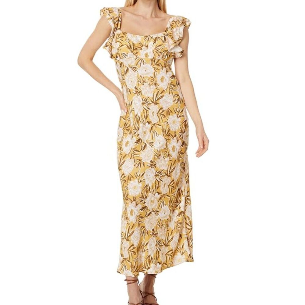 NWT Madewell Angelina Slip Dress Chamomile Tea Floral Yellow Print Size 8